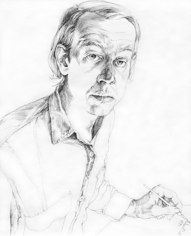 Self-Portrait with Pen